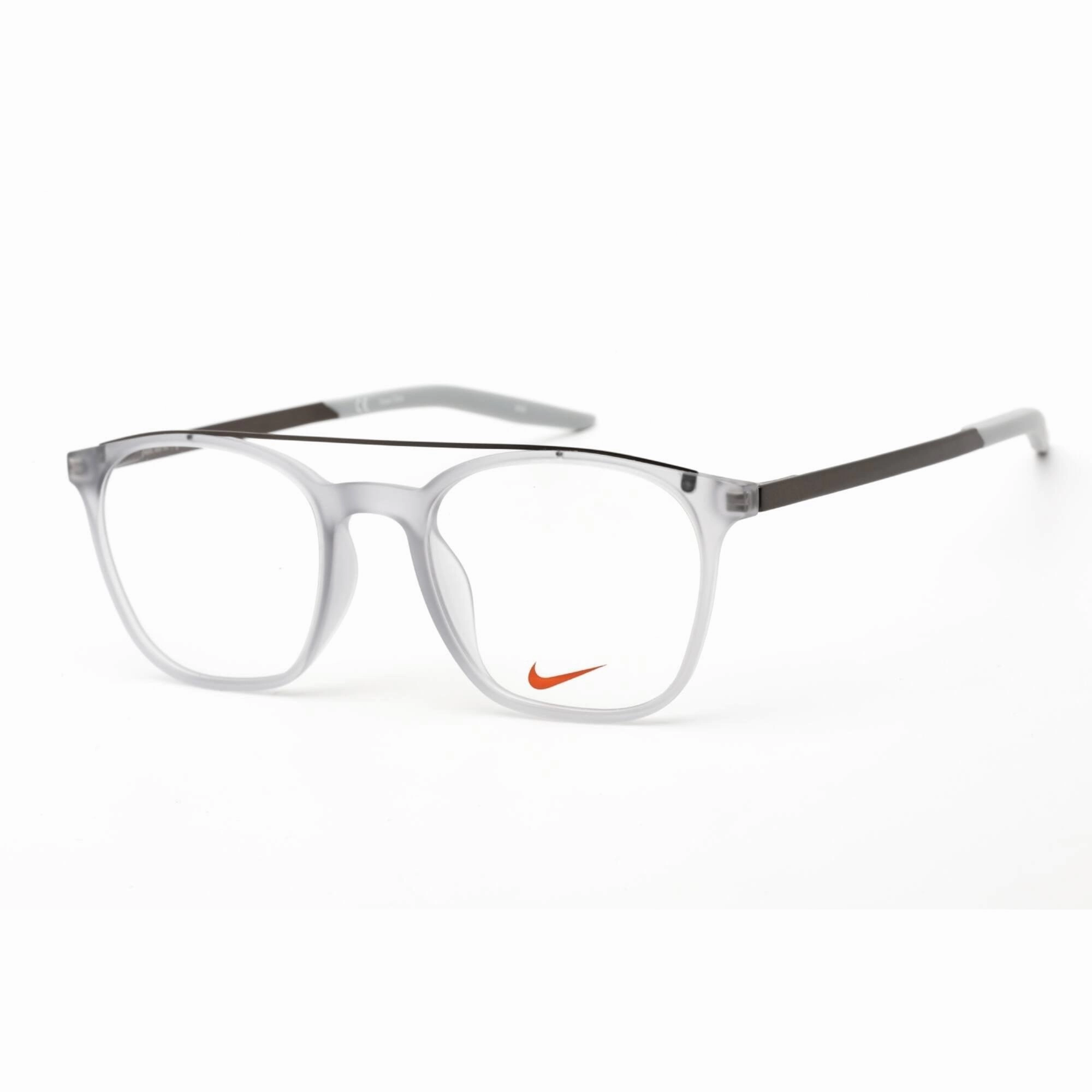 Nike Unisex Eyeglasses - Matte Wolf Grey Plastic Square Shape Frame | Nike 7281 032