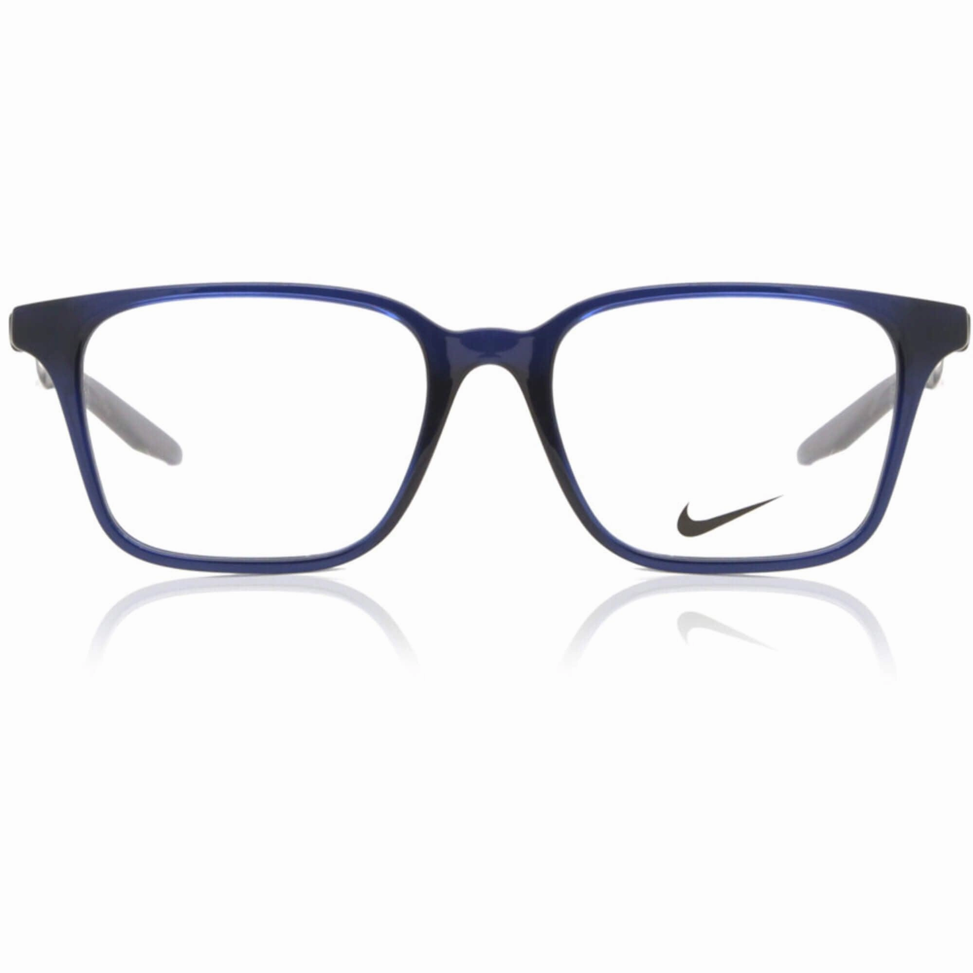 Nike Unisex Eyeglasses - Midnight Navy Plastic Square Frame Demo Lens | NIKE 5018 403