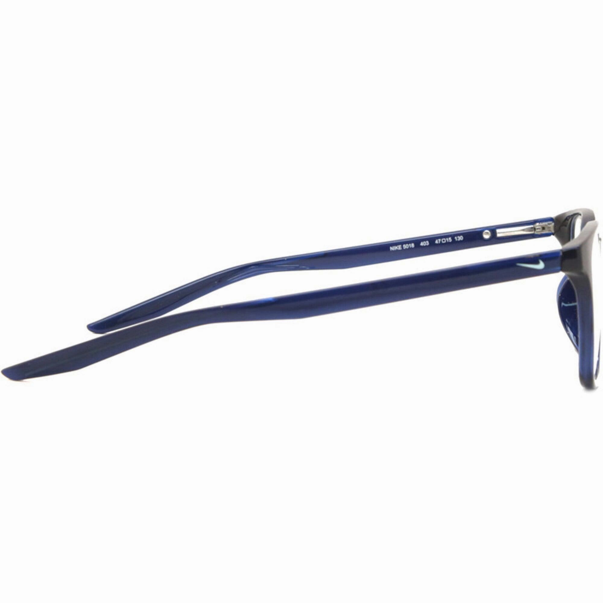 Nike Unisex Eyeglasses - Midnight Navy Plastic Square Frame Demo Lens | NIKE 5018 403