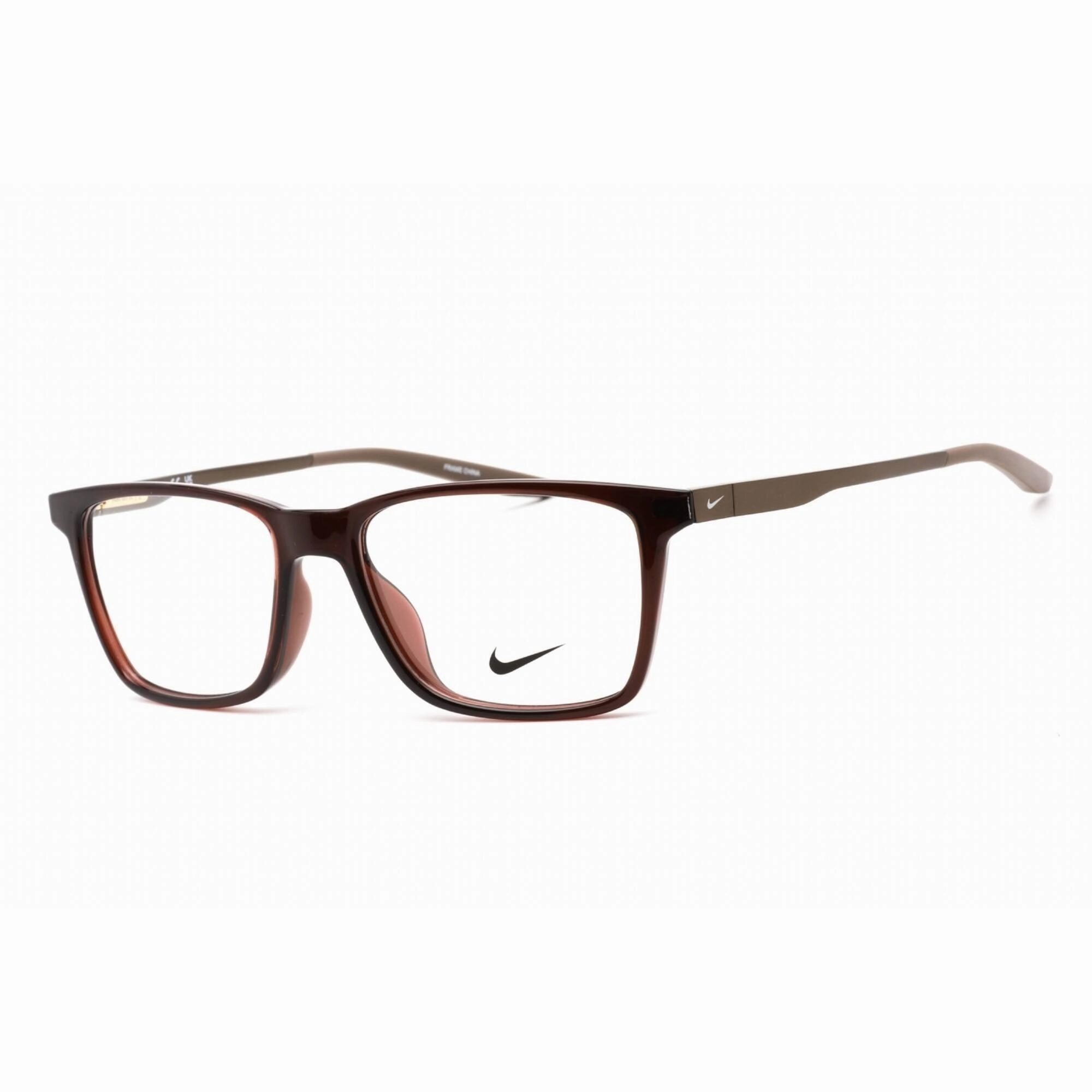 Nike Unisex Eyeglasses - Rectangular Shape Brown Basalt Plastic Frame | NIKE 7286 201