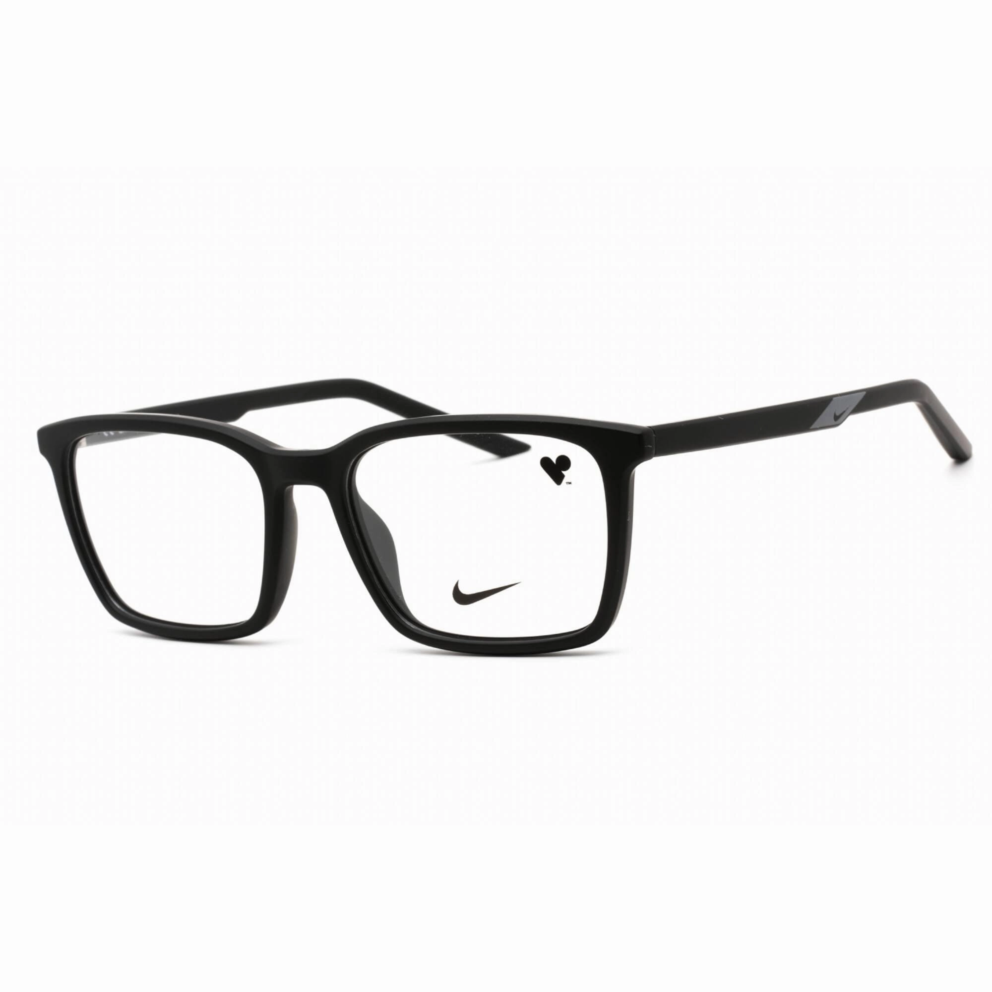 Nike Unisex Eyeglasses - Rectangular Shape Matte Black Plastic Frame | NIKE 7256 001