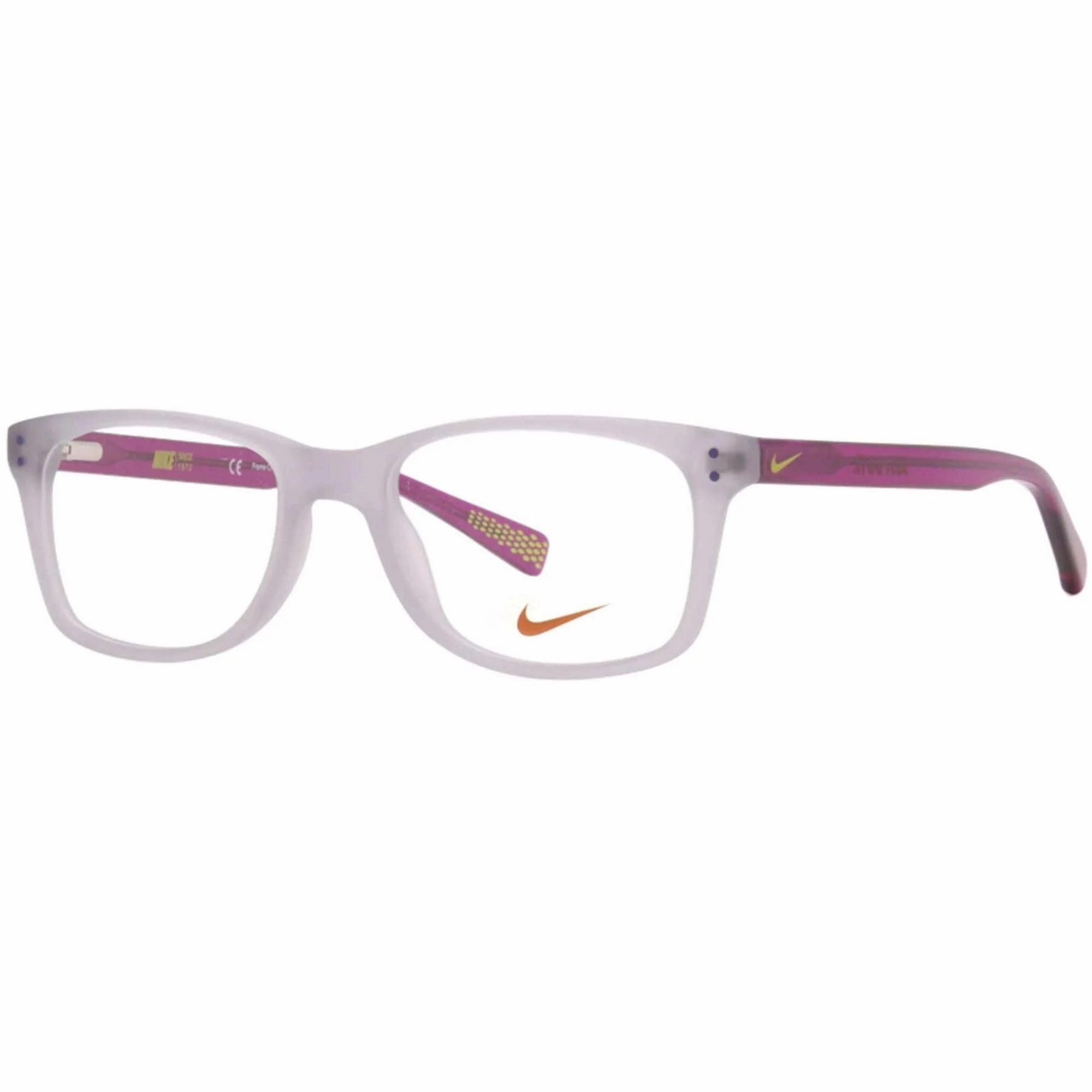 Nike Women's Eyeglasses - Hyper Violet Wolf Grey Plastic Full Rim Frame | NIKE 5538 51