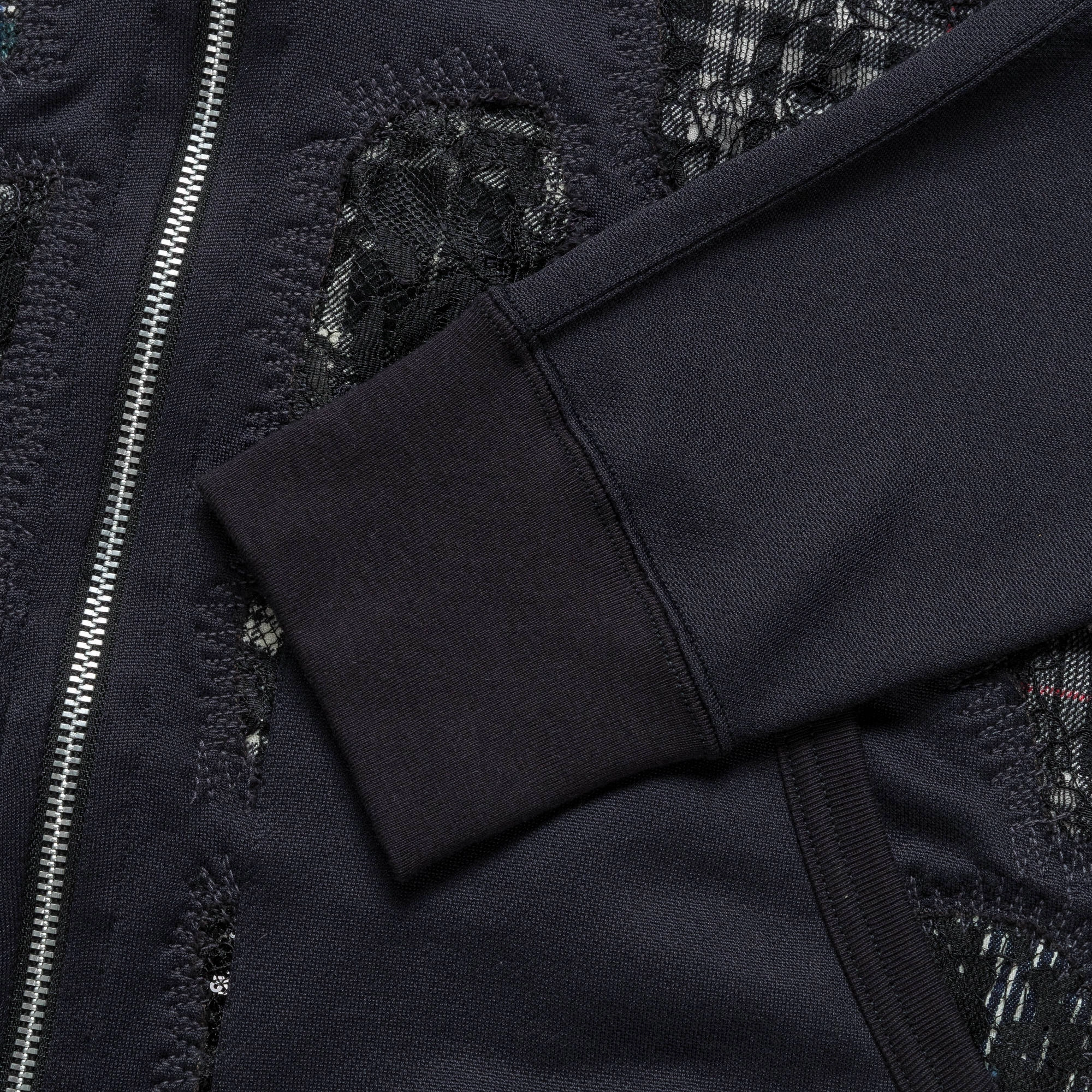 Nylon Cotton French Terry x Multi Fabrics Patchwork Jacket - Grey/Mix