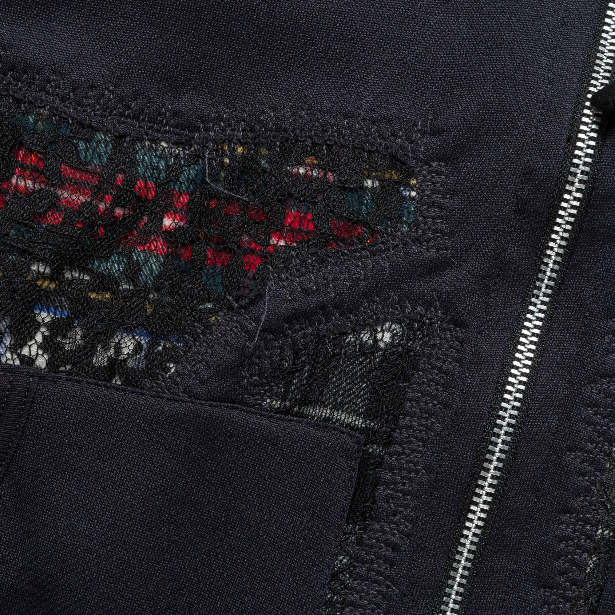 Nylon Cotton French Terry x Multi Fabrics Patchwork Jacket - Grey/Mix
