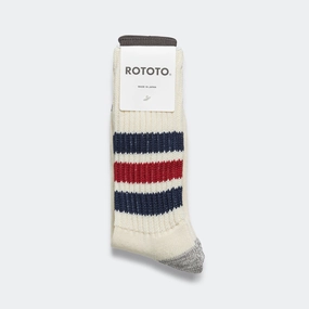 Old School Crew Sock - Navy/Red