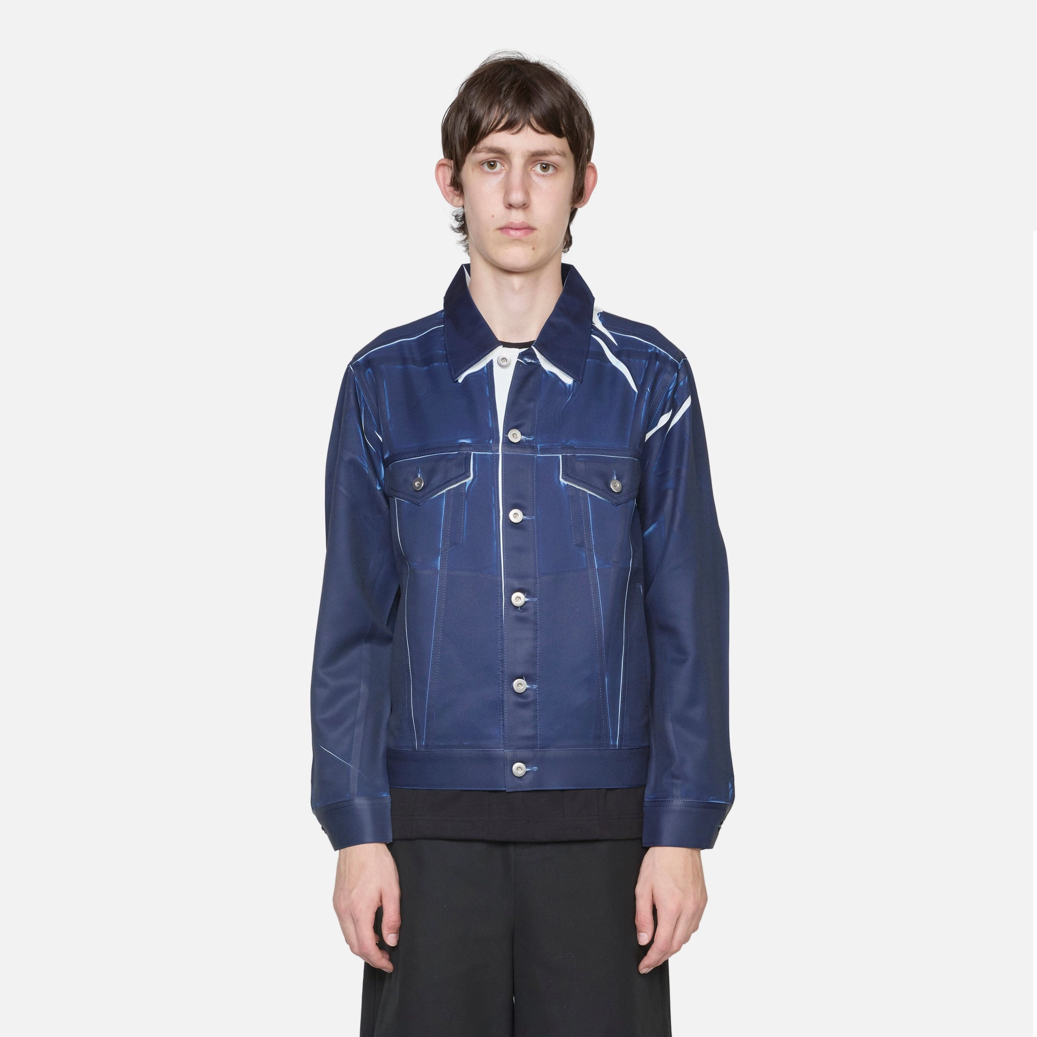 Overprint Trucker Jacket Navy