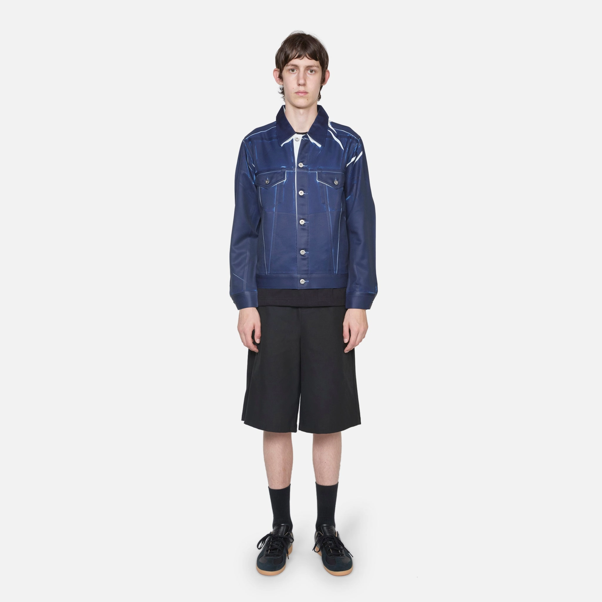 Overprint Trucker Jacket Navy