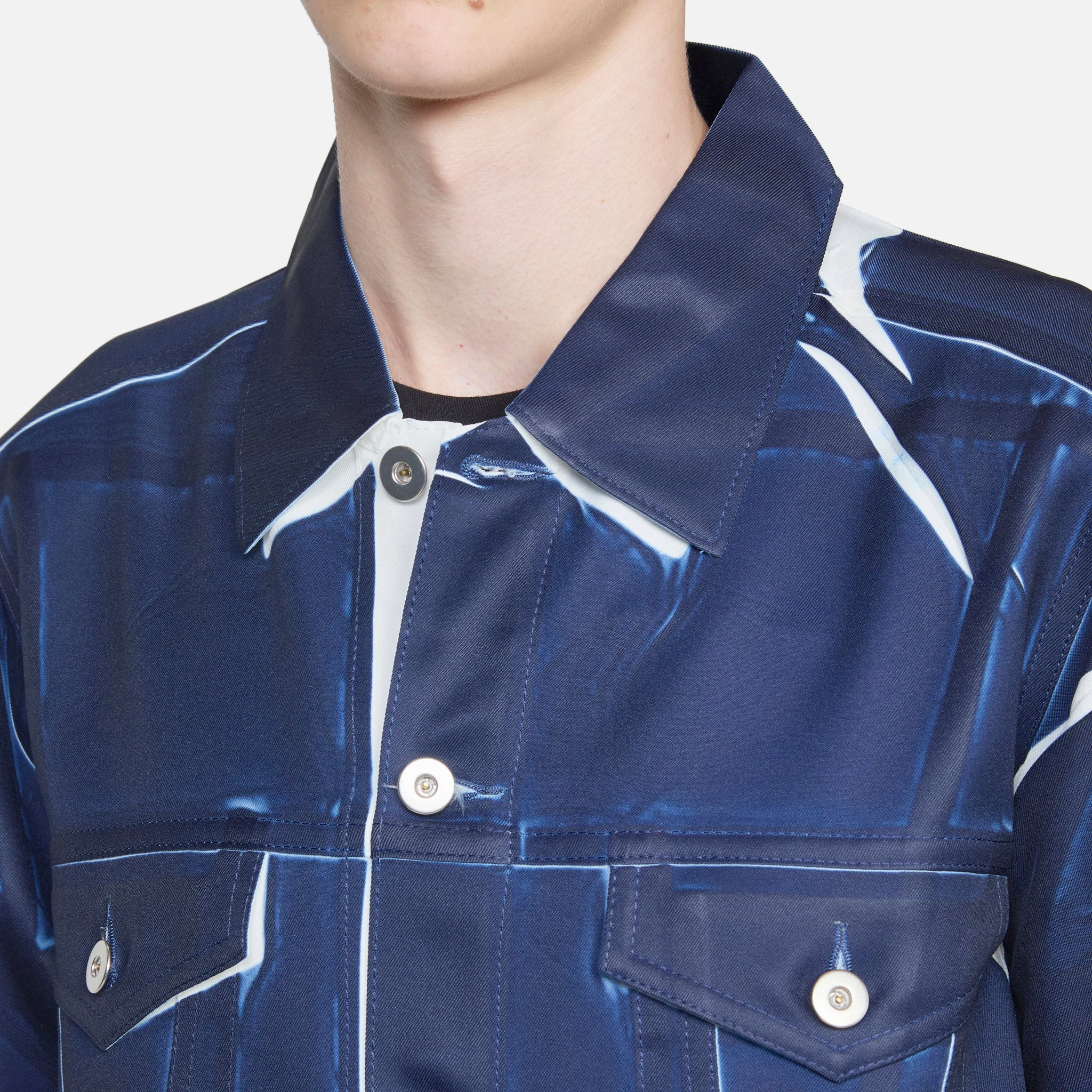 Overprint Trucker Jacket Navy