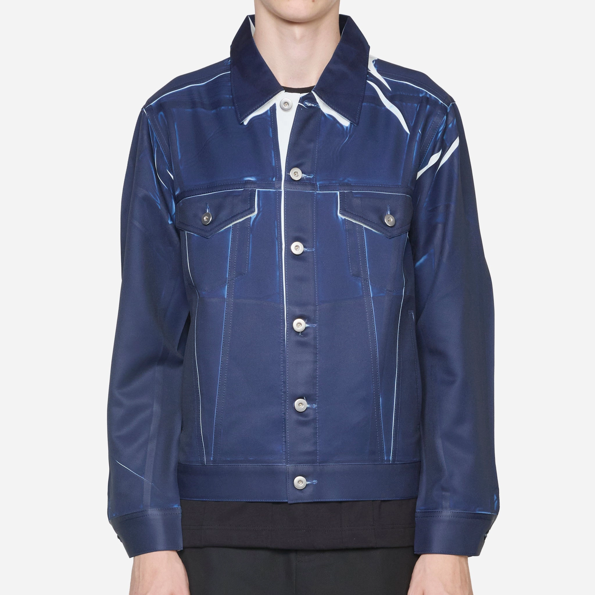Overprint Trucker Jacket Navy