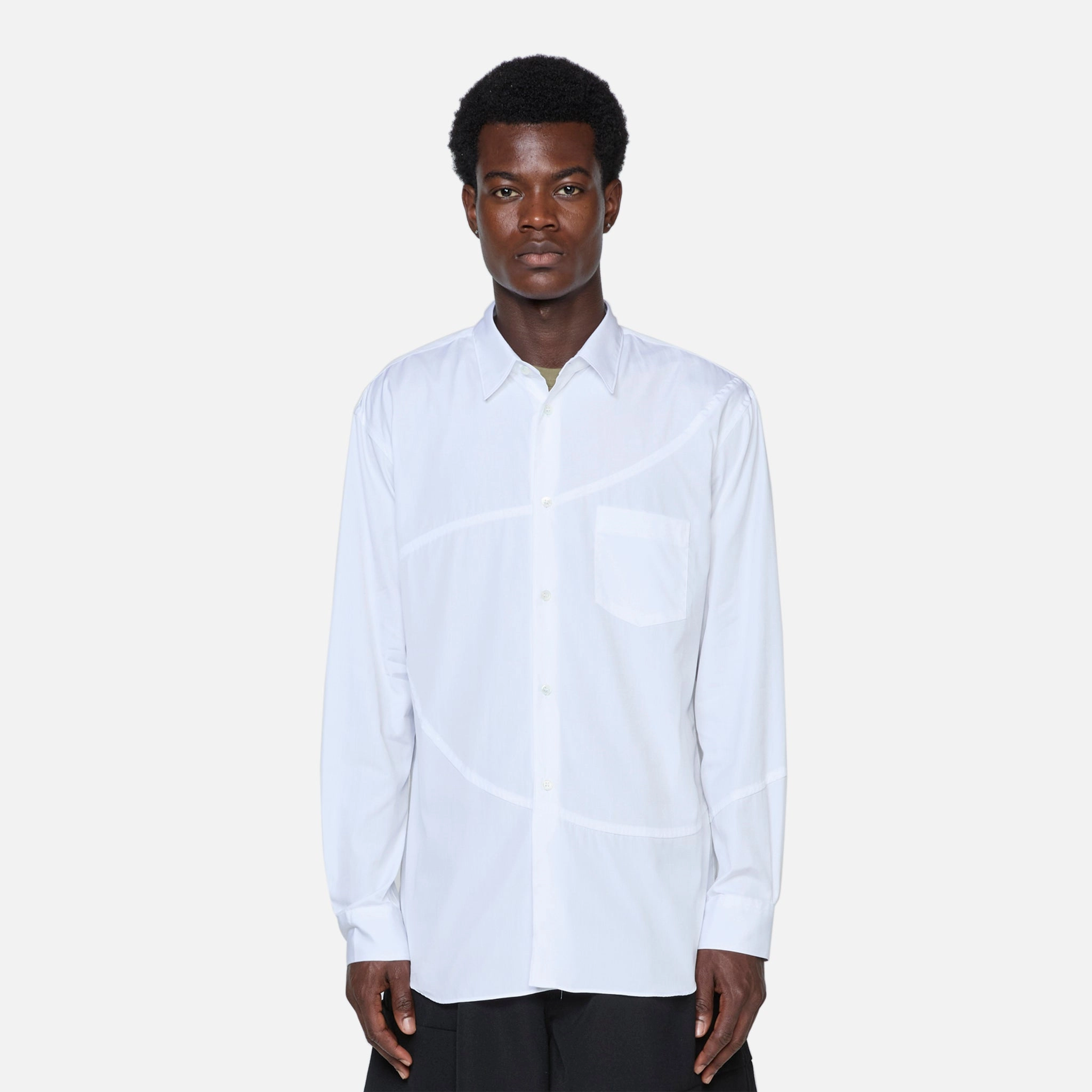 Panelled Shirt White