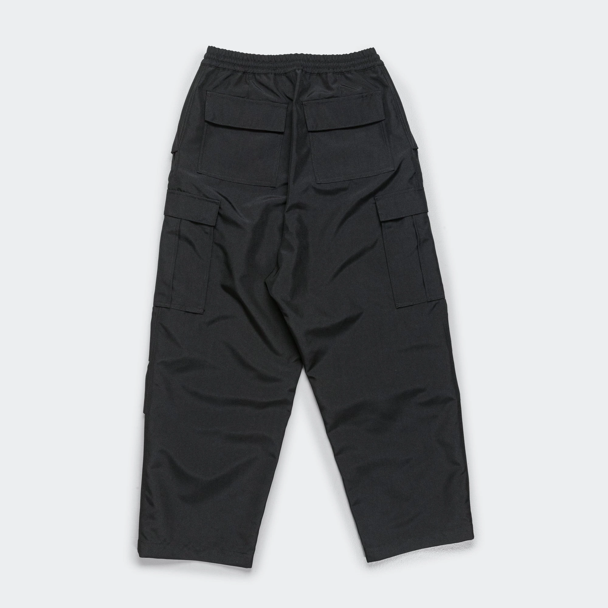 Polyester Matte Cloth Cargo Pants - Black/Black