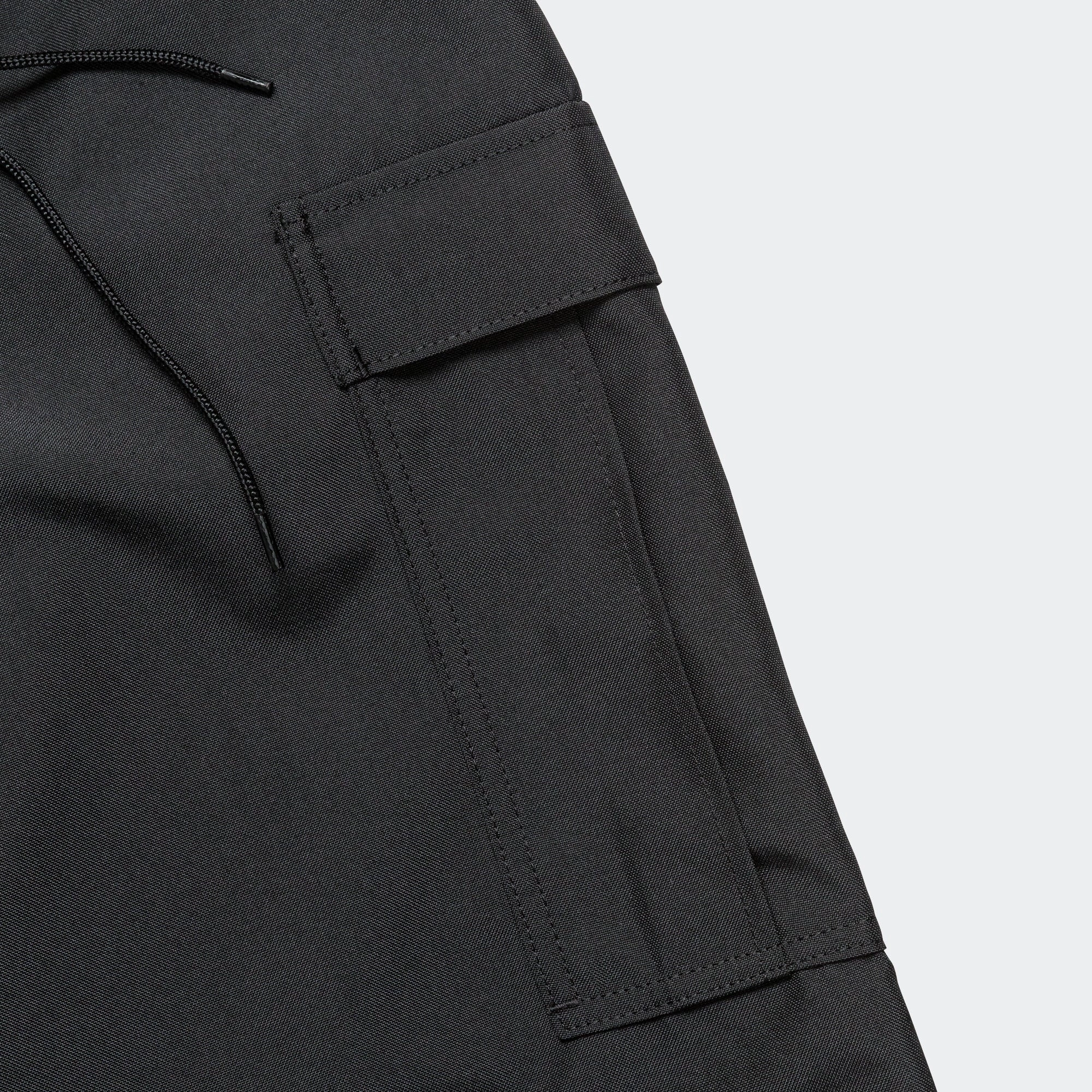 Polyester Matte Cloth Cargo Pants - Black/Black