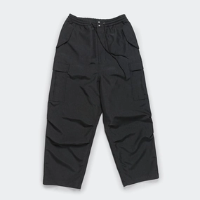 Polyester Matte Cloth Cargo Pants - Black/Black