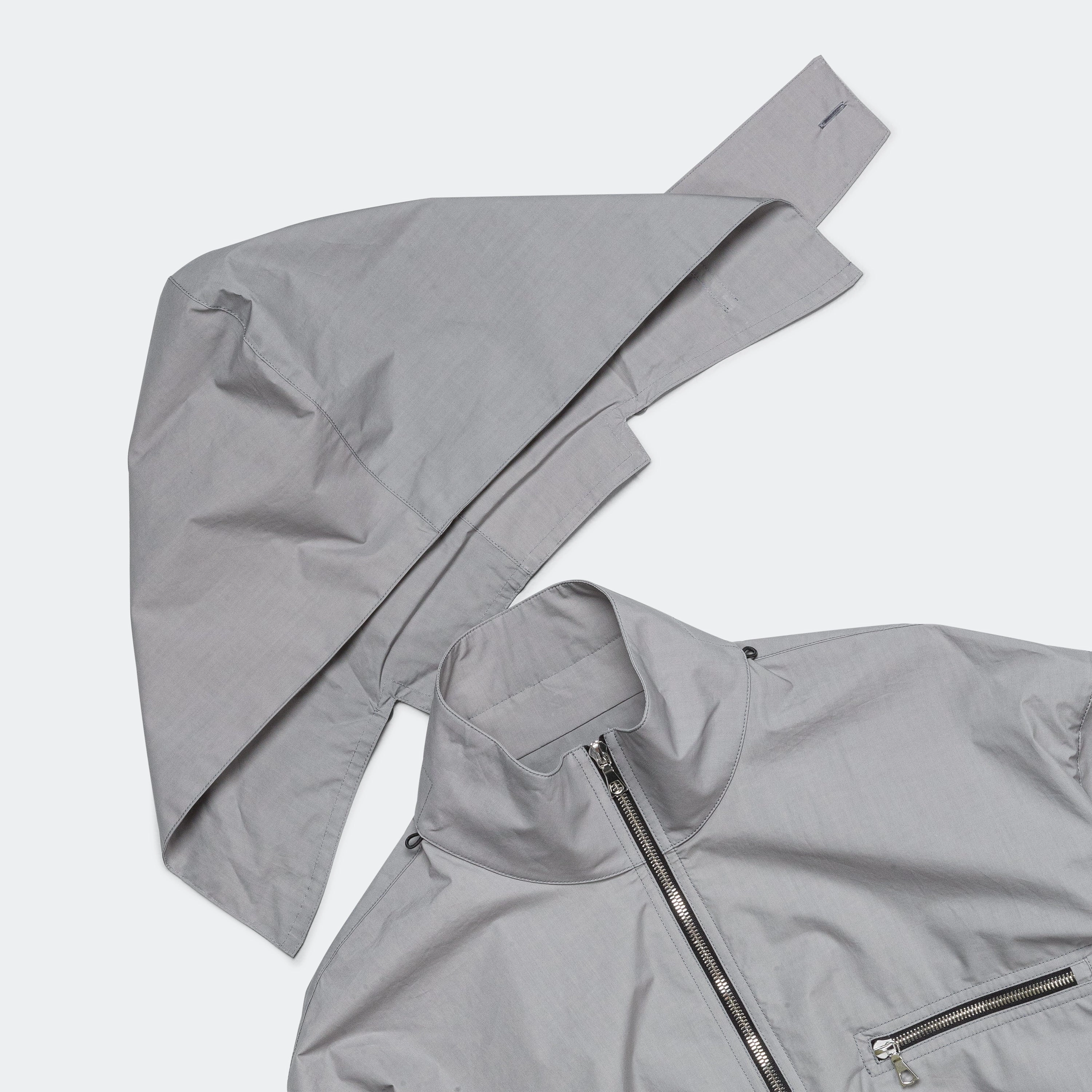 Popeline Waxed Windbreaker - Inox