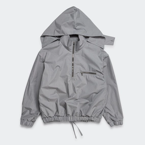Popeline Waxed Windbreaker - Inox