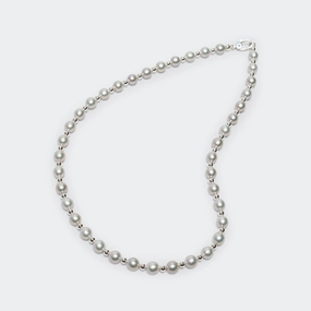 PPF Pearl Necklace - Silver Shine
