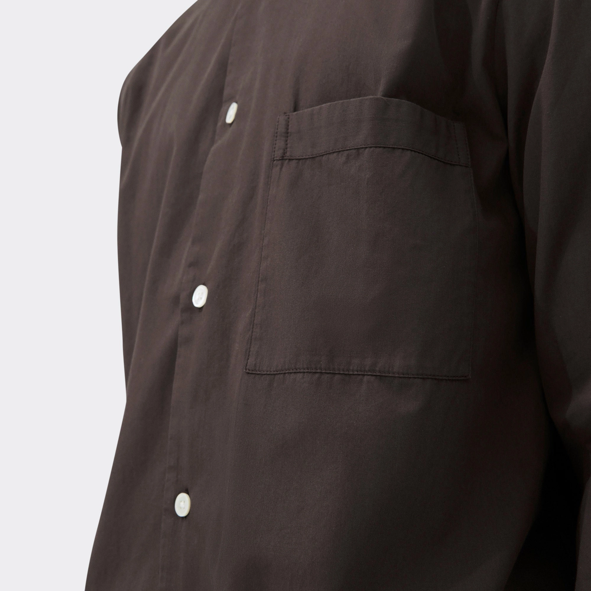 Pyjama Shirt - Coffee Cotton Poplin