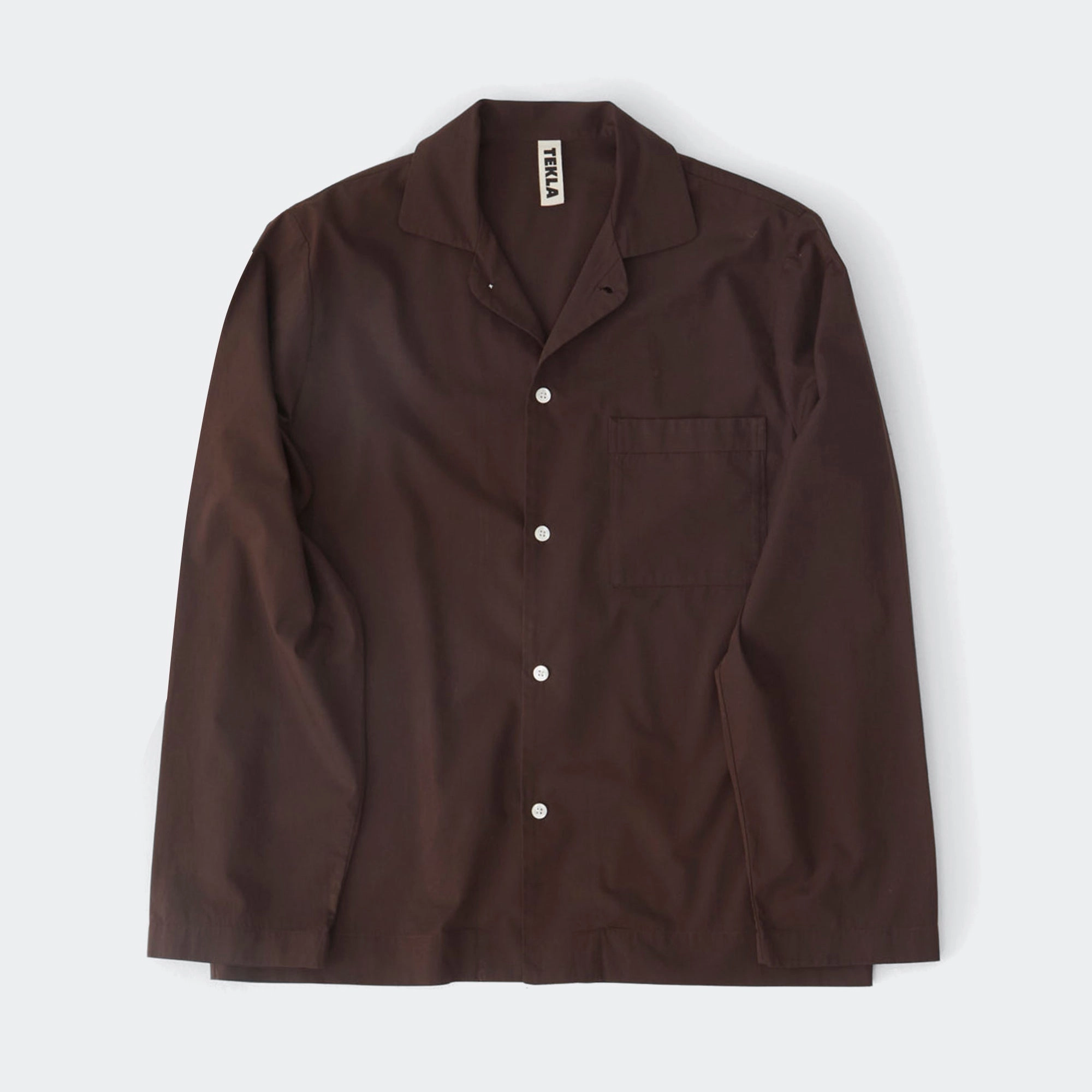 Pyjama Shirt - Coffee Cotton Poplin
