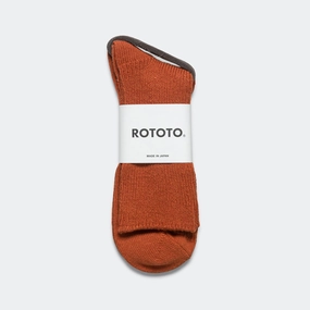 Ribbed Crew Sock - Dark Orange