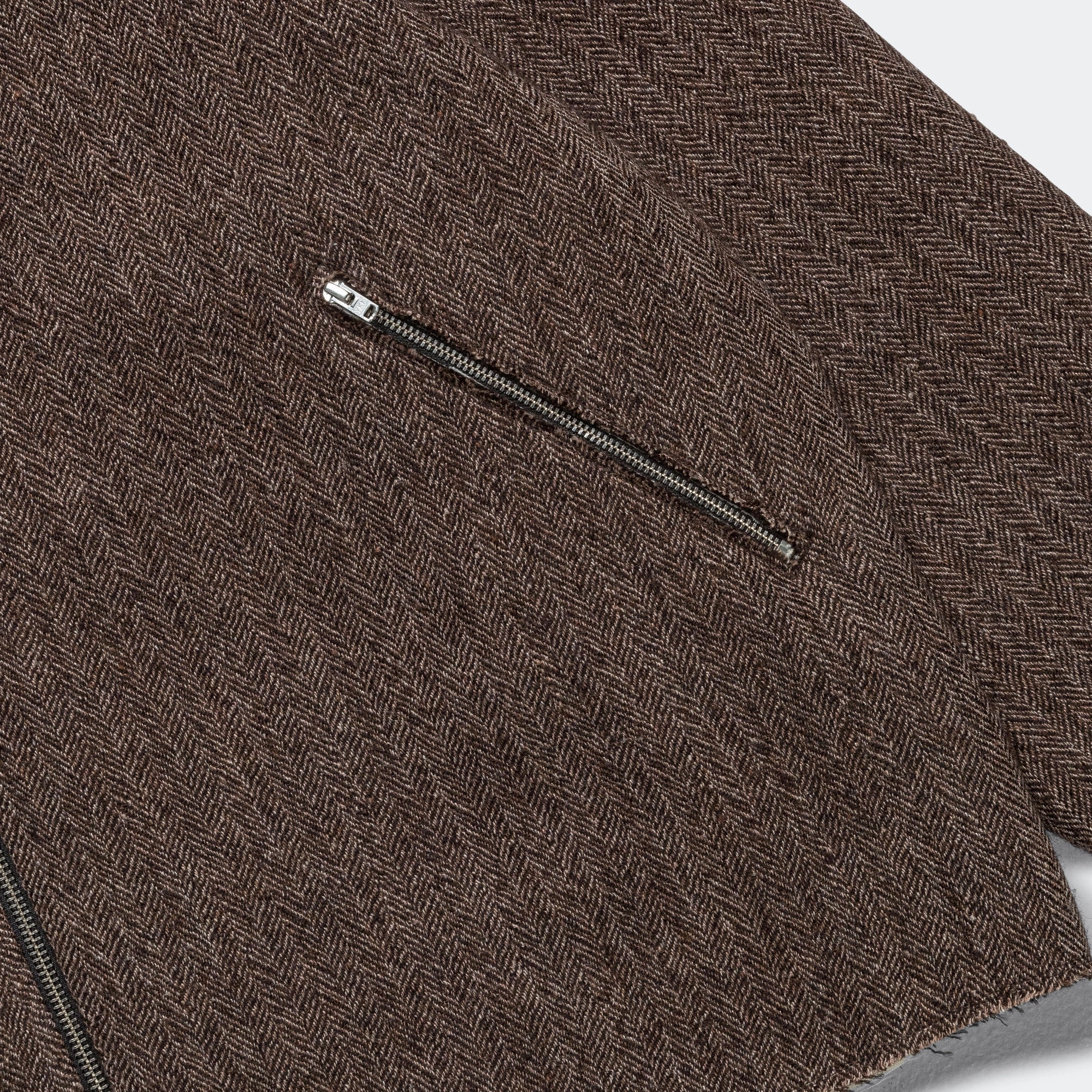 Simple Jacket - Brown Wool Herringbone
