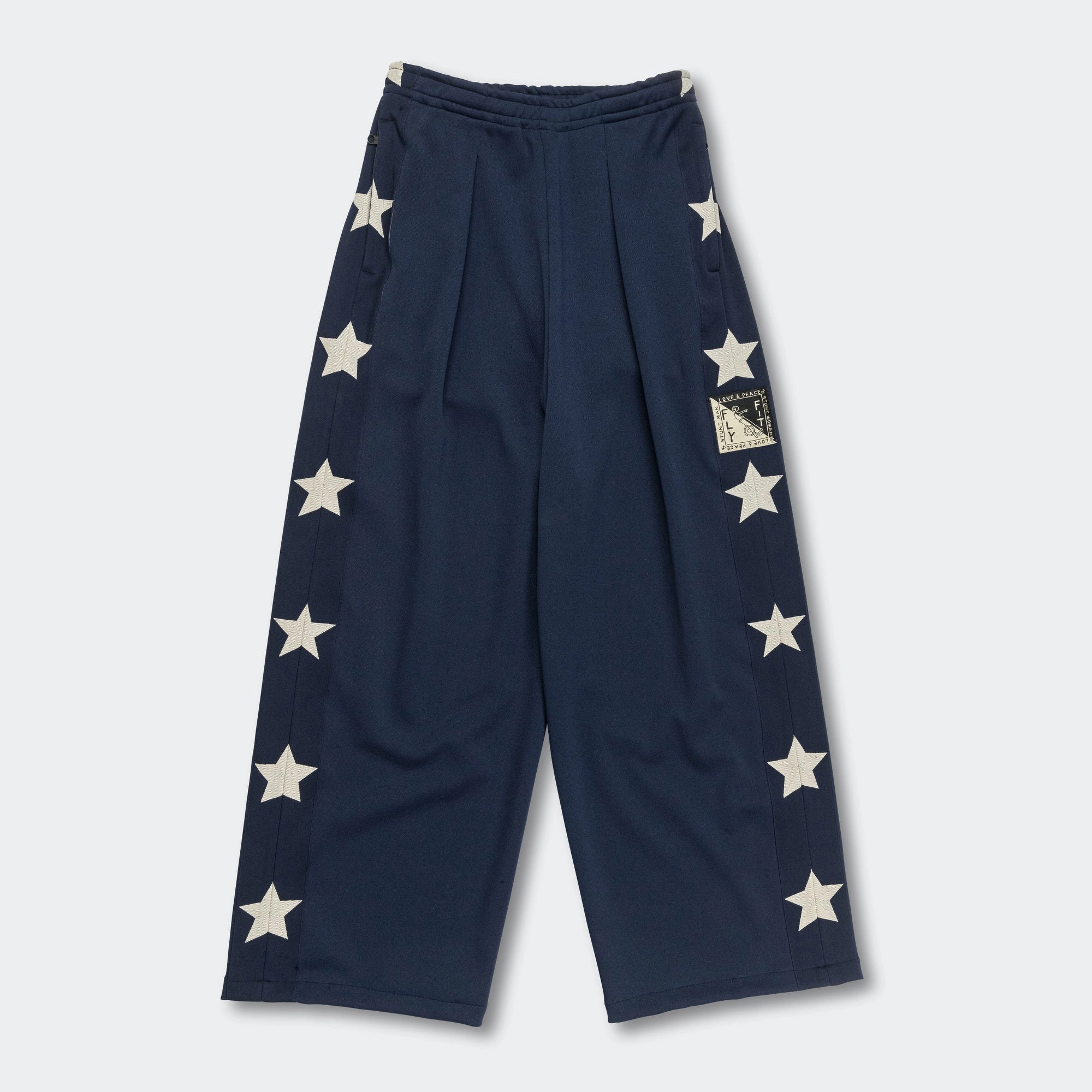 Smooth Jersey Stantman&woman Baggy Track Pants - Navy