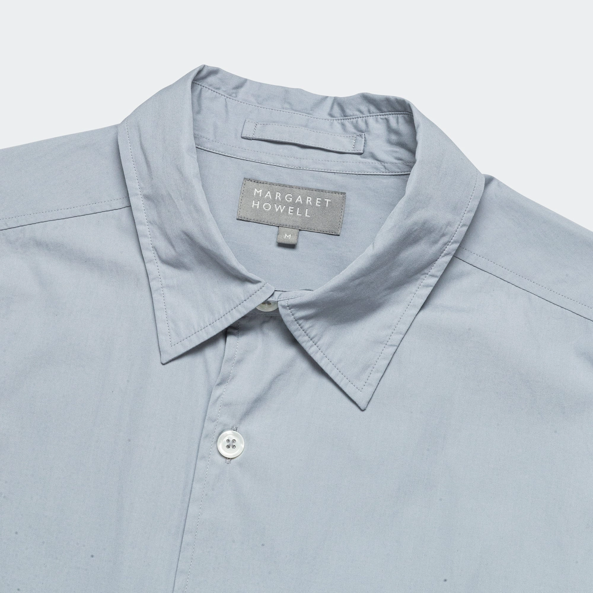 SS Flap Pocket Shirt - Compact Cotton Poplin Pewter