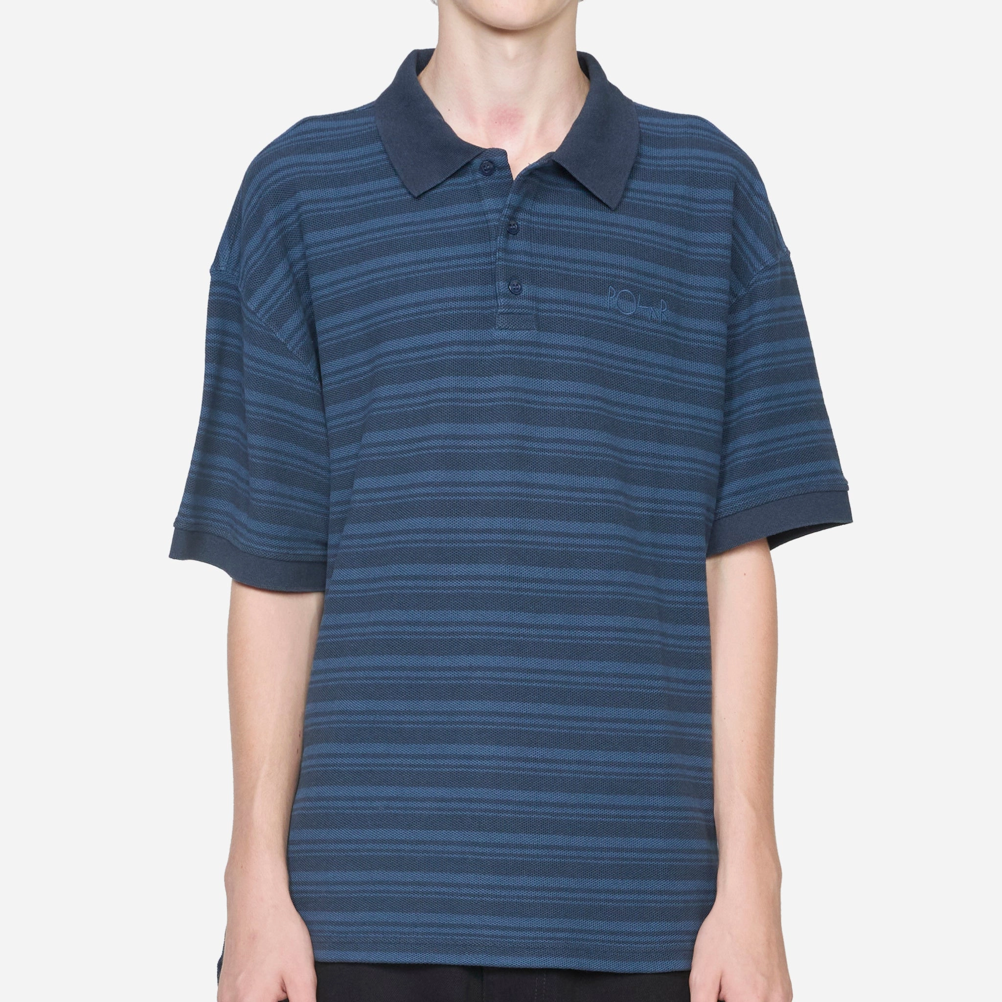 Surf Polo Shirt Stripe Neptune Blue