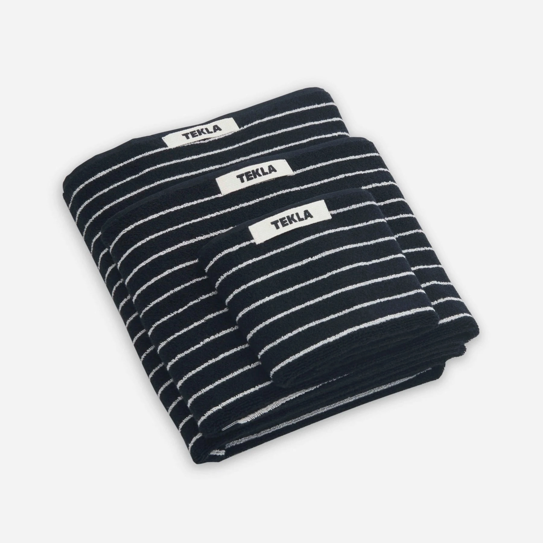 Terry Towel Black Stripes