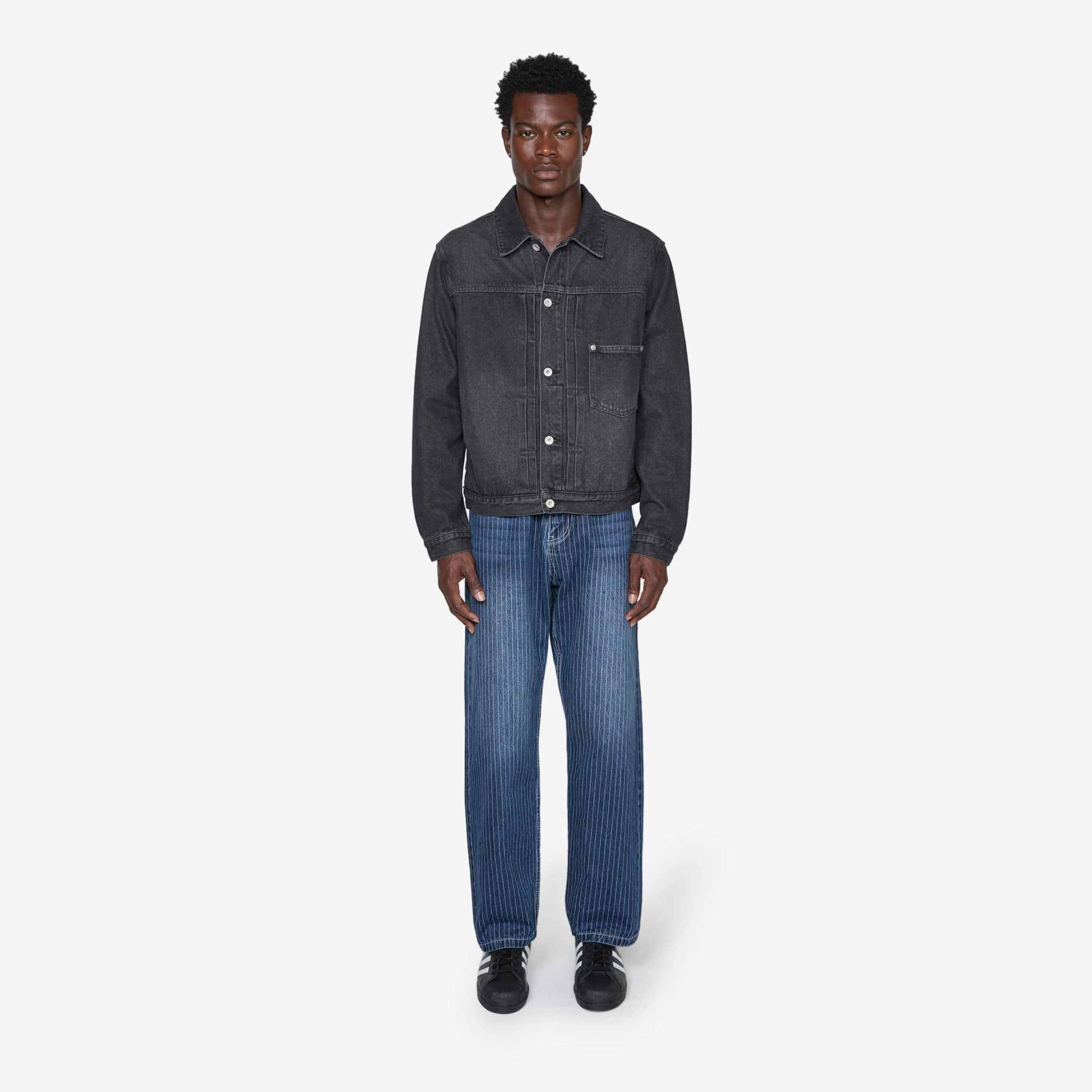Type-1 Denim Trucker Jacket Black Washed