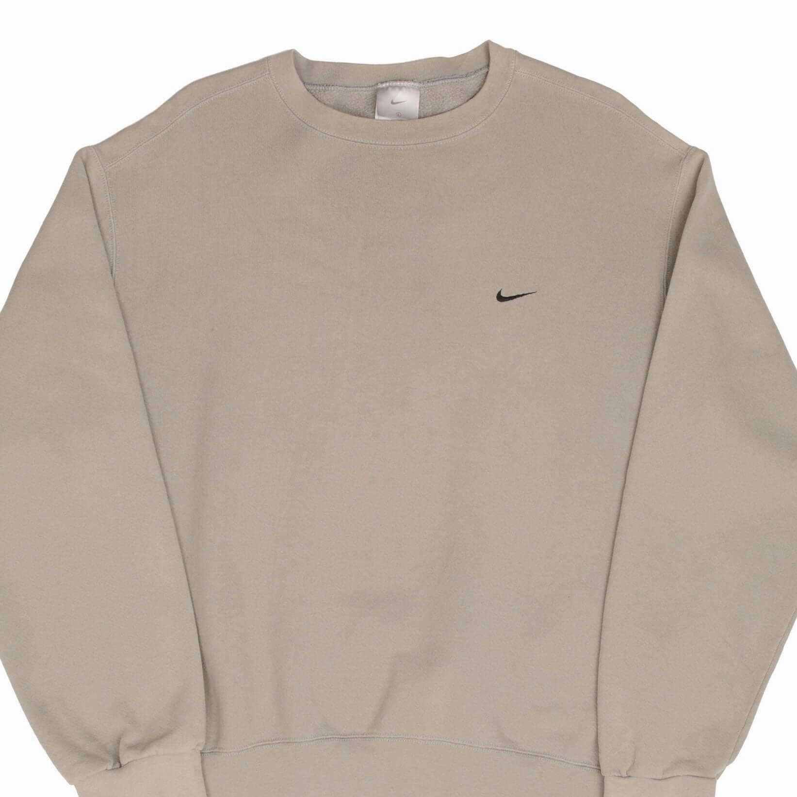 VINTAGE NIKE CLASSIC SWOOSH BEIGE SWEATSHIRT 2000S SIZE LARGE MADE IN USA