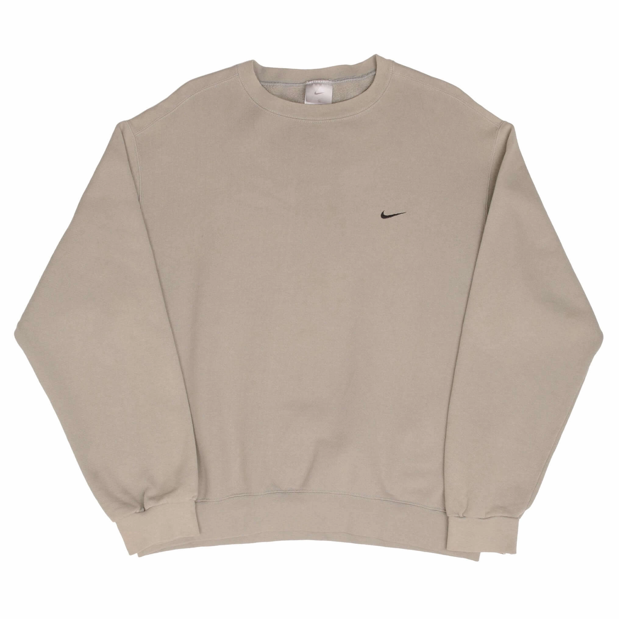 VINTAGE NIKE CLASSIC SWOOSH BEIGE SWEATSHIRT 2000S SIZE LARGE MADE IN USA