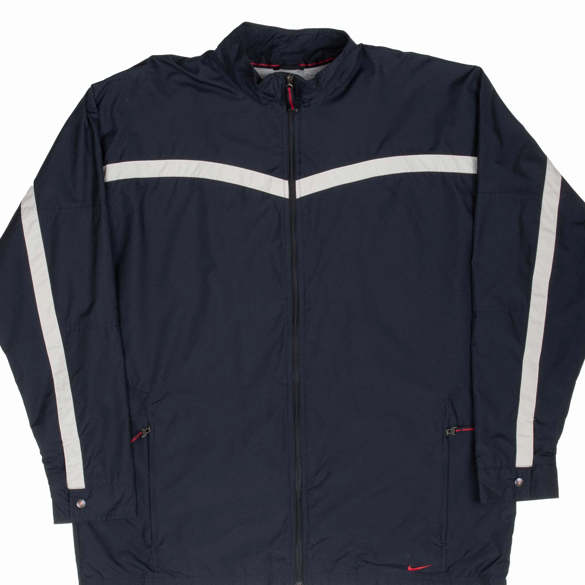 VINTAGE NIKE CLASSIC SWOOSH BLACK WINDBREAKER JACKET 2000S XL