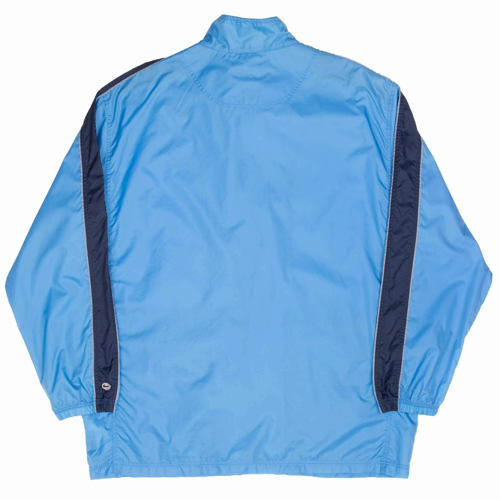 VINTAGE NIKE CLASSIC SWOOSH BLUE WINDBREAKER JACKET 1990S 2XL