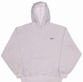 VINTAGE NIKE CLASSIC SWOOSH GREY HOODIE SWEATSHIRT 2000S SIZE XL