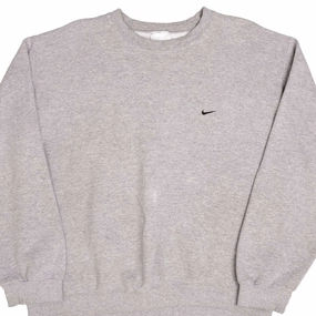 VINTAGE NIKE CLASSIC SWOOSH GREY SWEATSHIRT 1990S SIZE LARGE