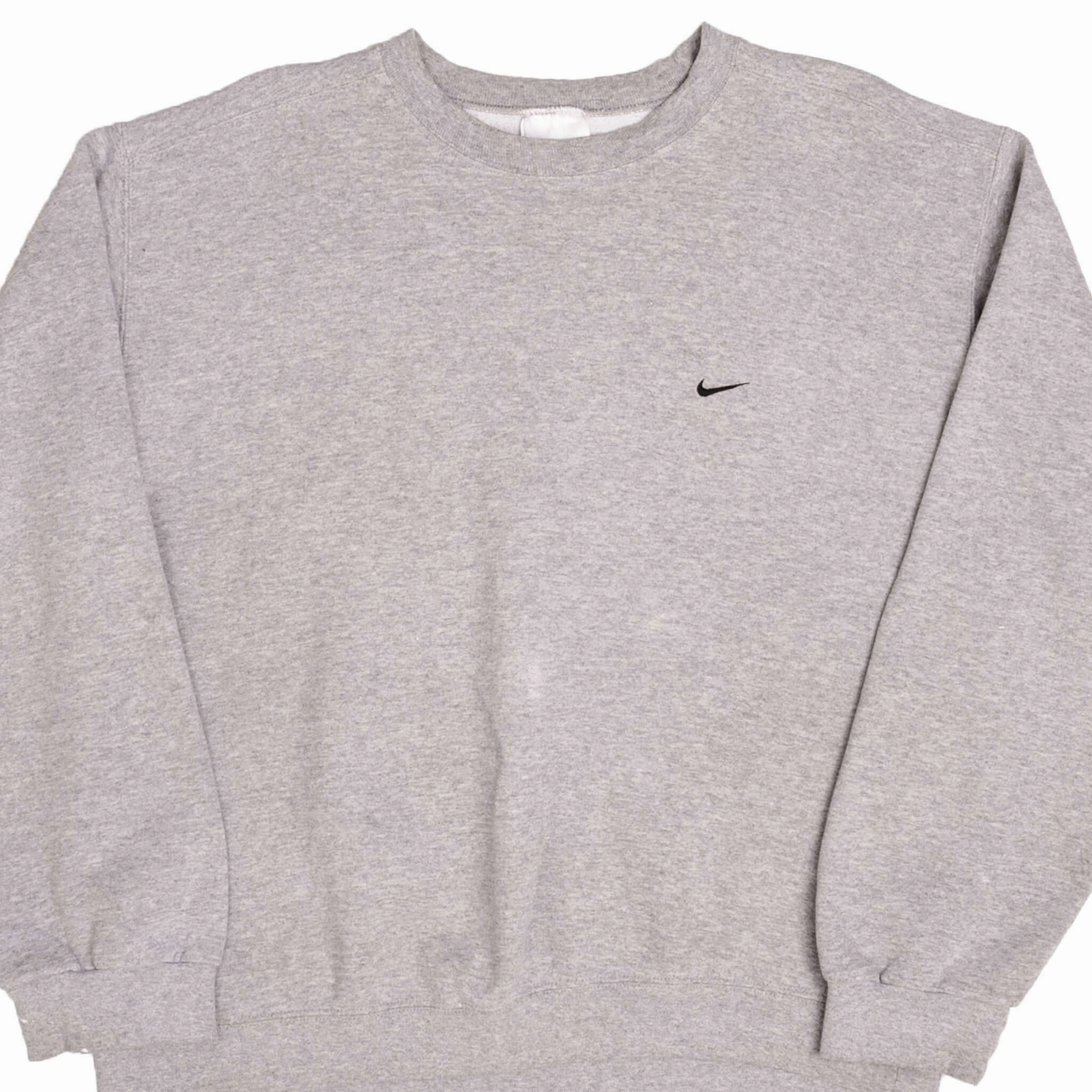 VINTAGE NIKE CLASSIC SWOOSH GREY SWEATSHIRT 1990S SIZE LARGE