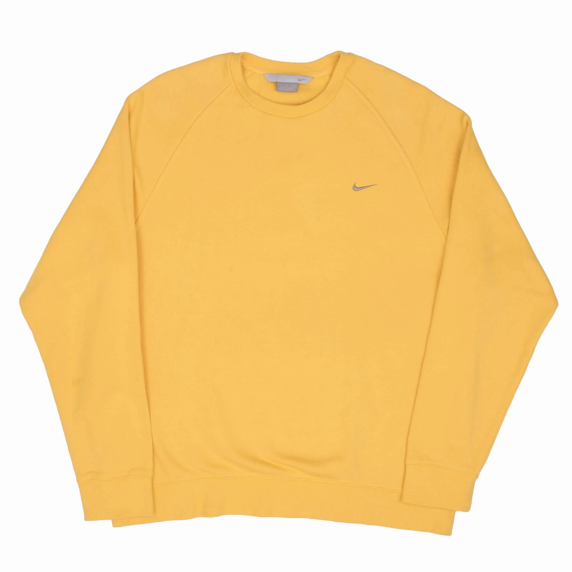 VINTAGE NIKE CLASSIC SWOOSH YELLOW SWEATSHIRT 2000S SIZE LARGE