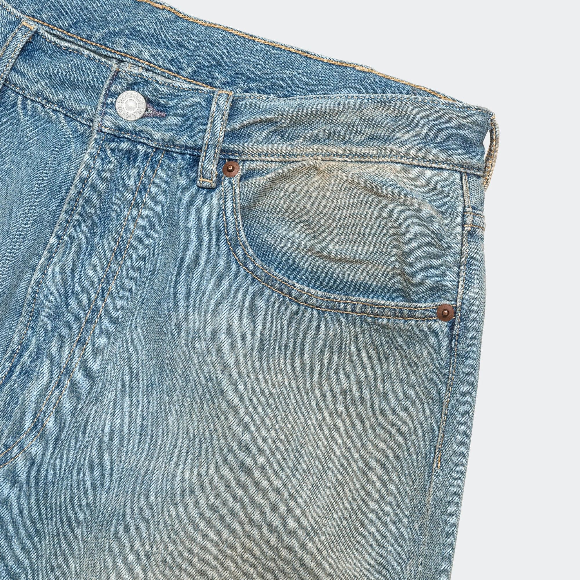 Wide Denim Pants - Mid Blue