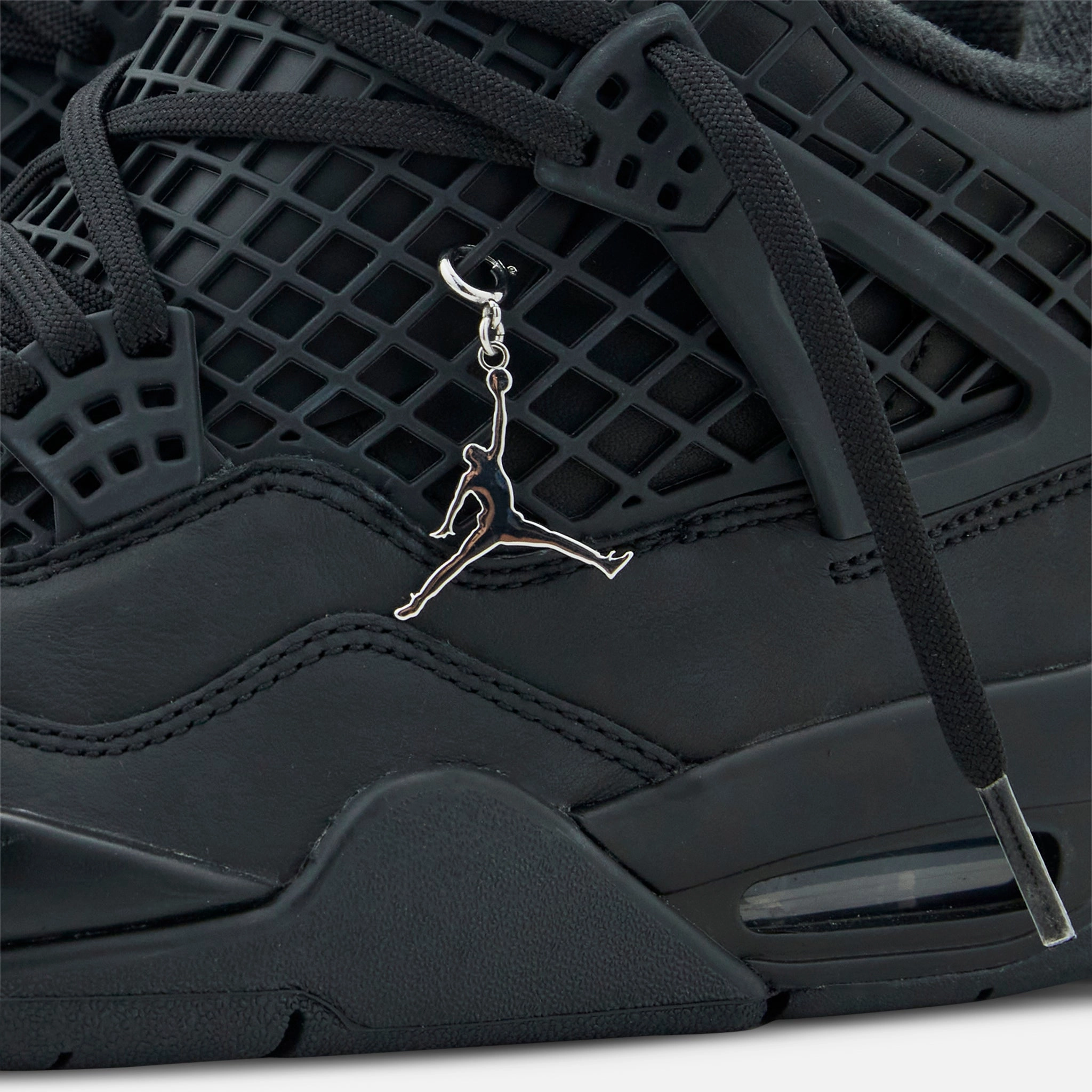 Women's Air Jordan 4 Net Black | Black | Metallic Silver