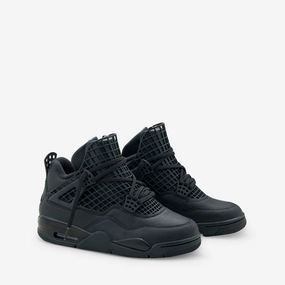 Women's Air Jordan 4 Net Black | Black | Metallic Silver