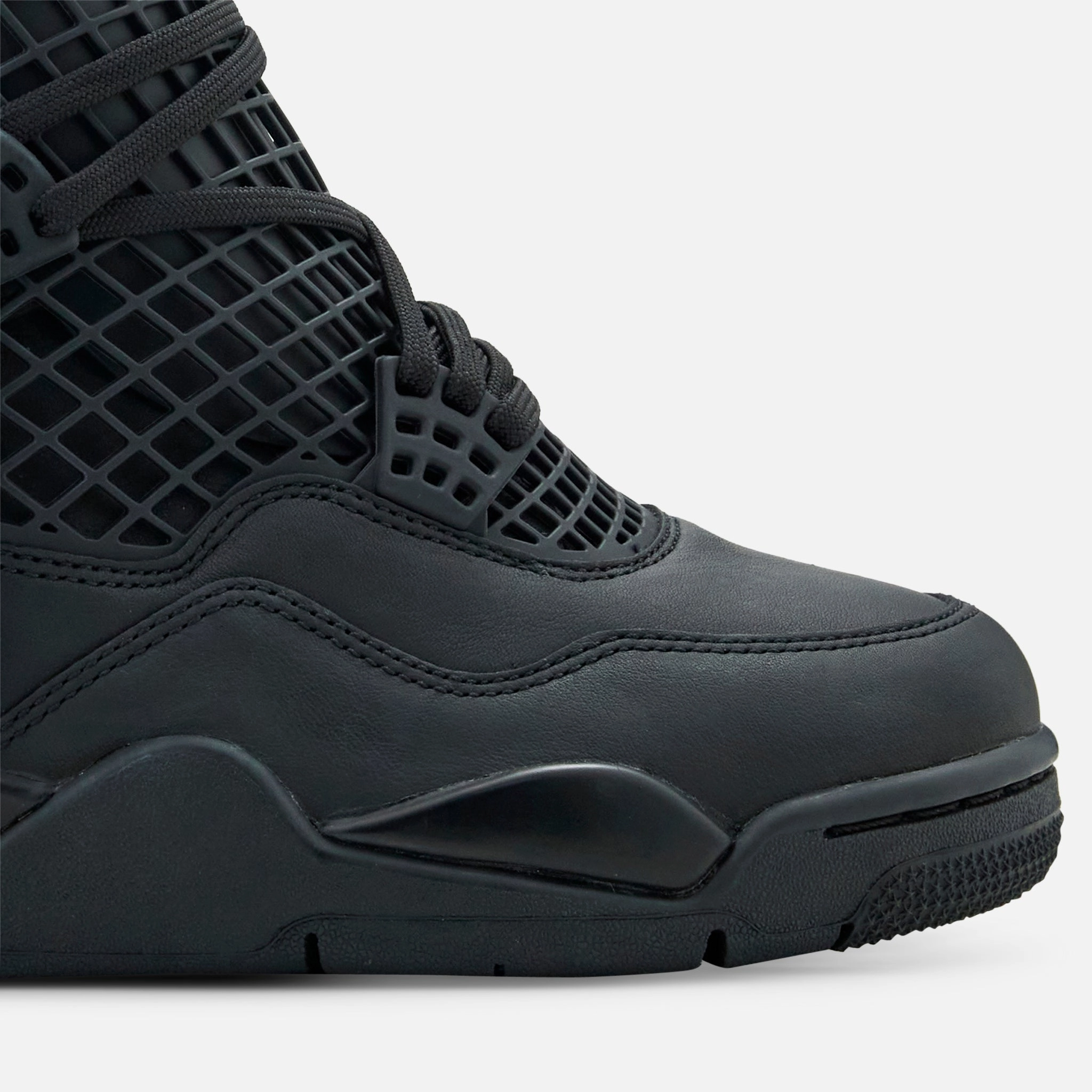 Women's Air Jordan 4 Net Black | Black | Metallic Silver