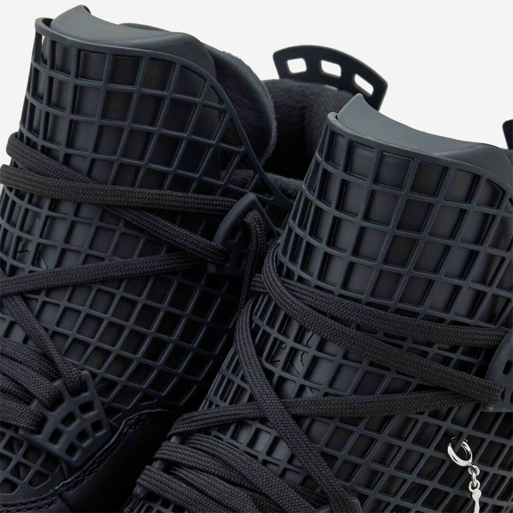 Women's Air Jordan 4 Net Black | Black | Metallic Silver