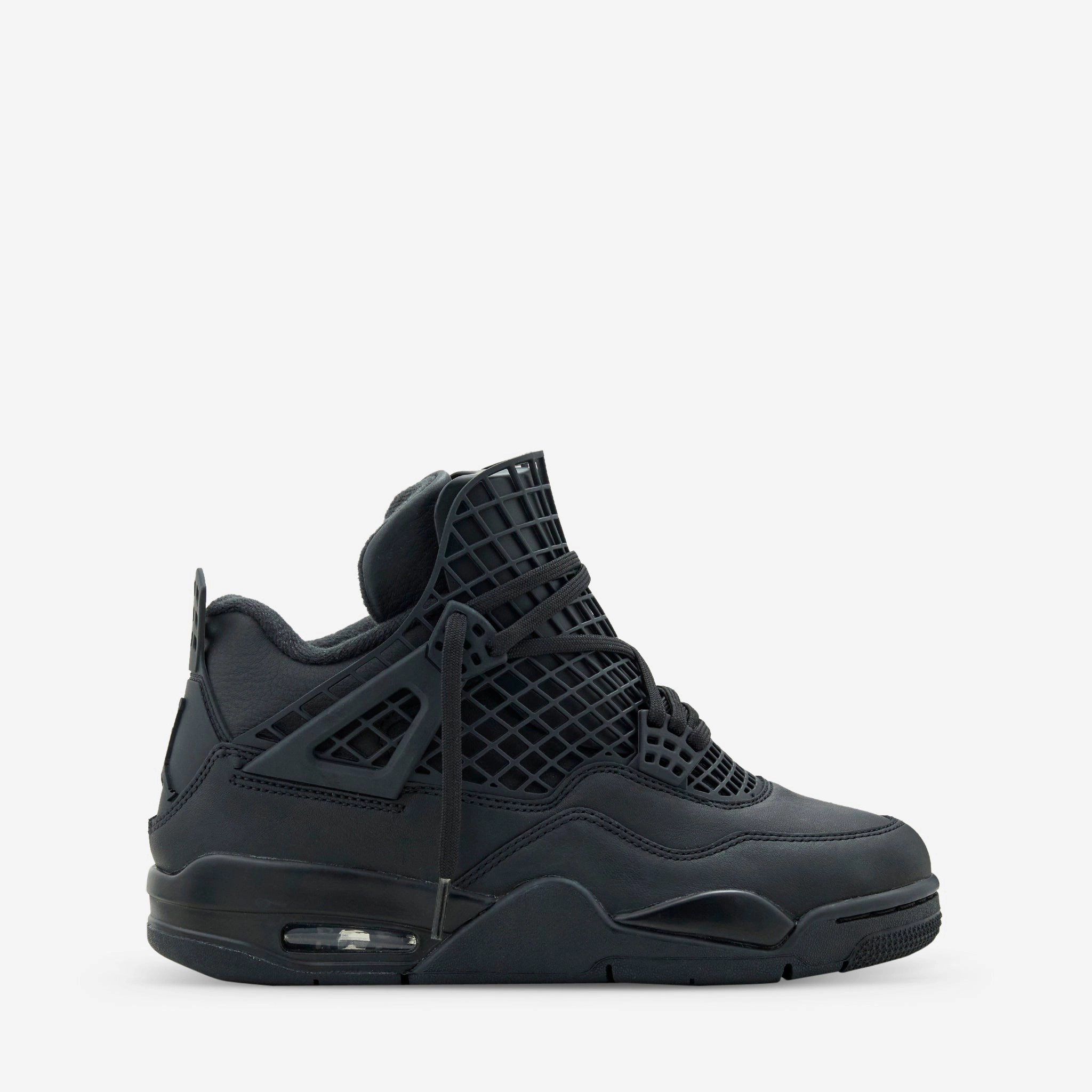 Women's Air Jordan 4 Net Black | Black | Metallic Silver