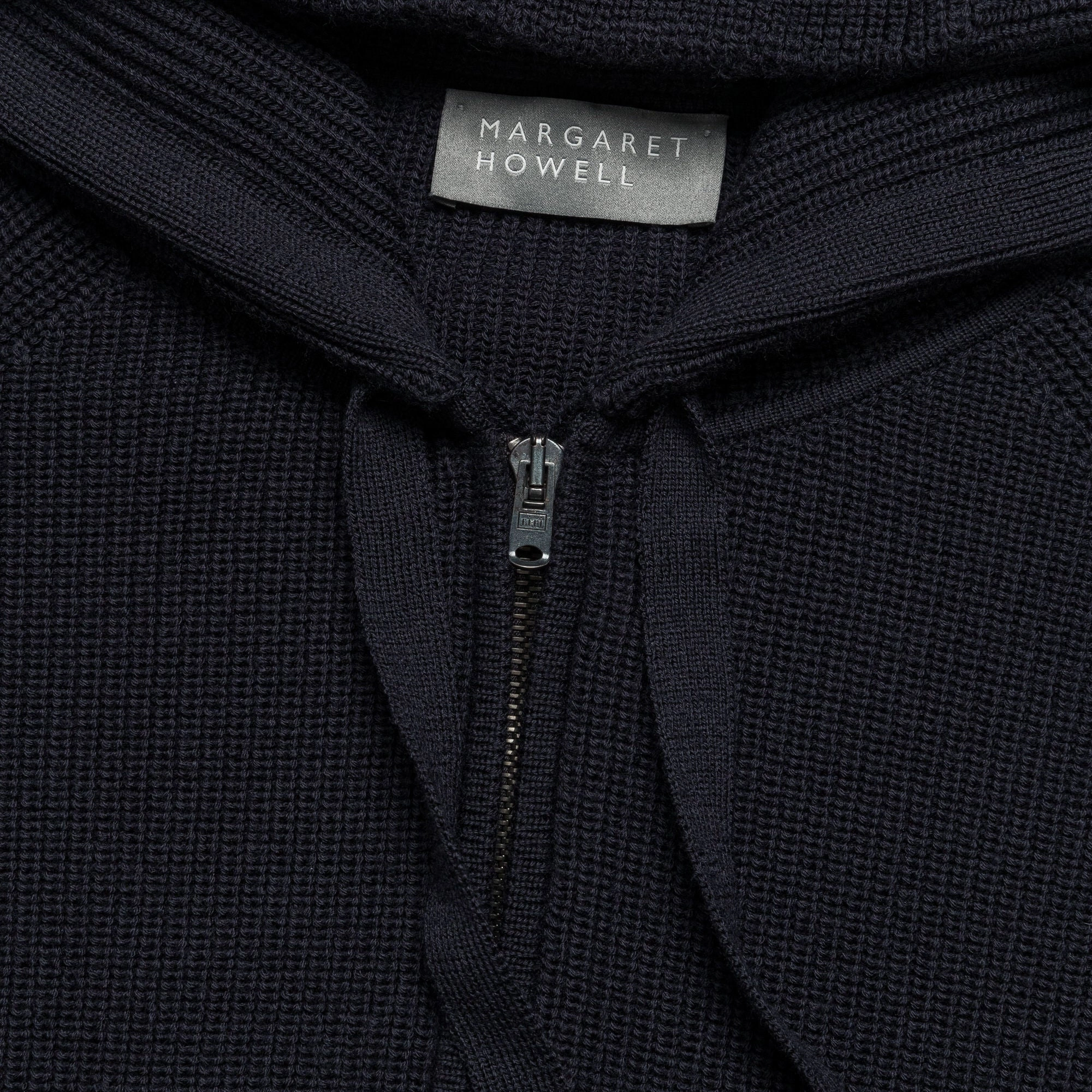 Zip Through Hoodie - Extrafine Merino Wool Ink